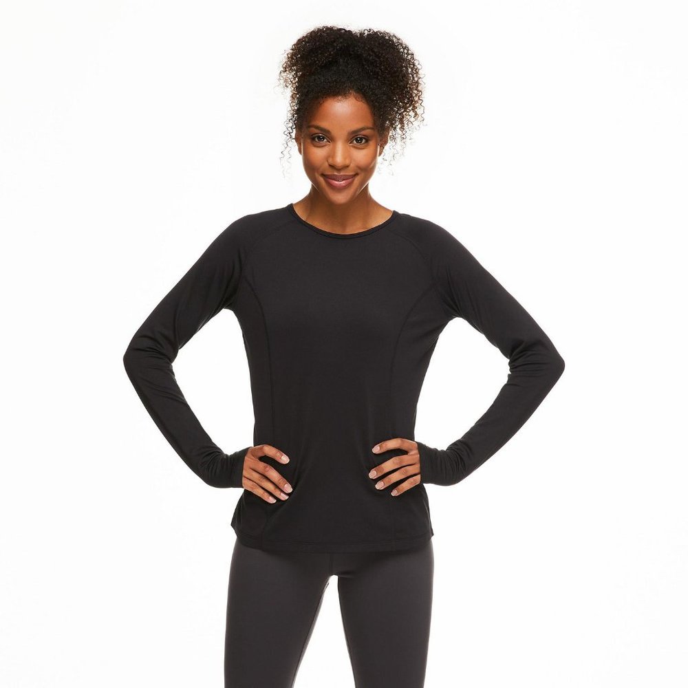 Athletic Works - mid weight black thermal top & pants